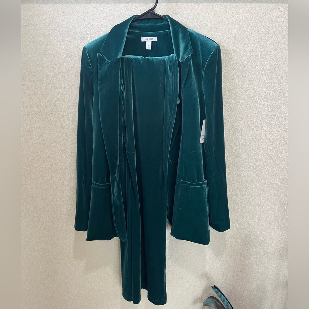 Nine West Emerald Green Velvet Blazer - Picture 3 of 3